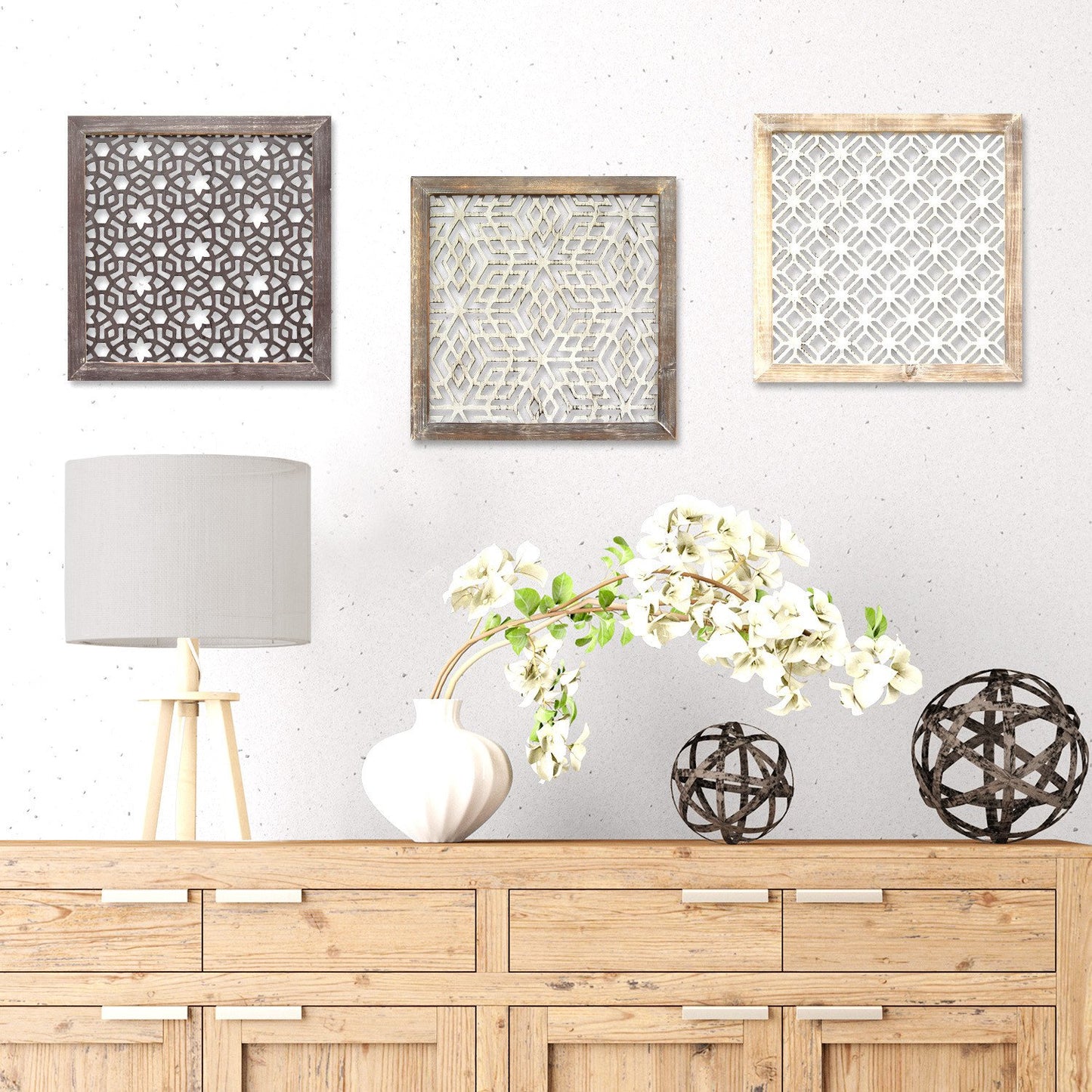 Wood Framed And Metal Laser-Cut Wall Decor