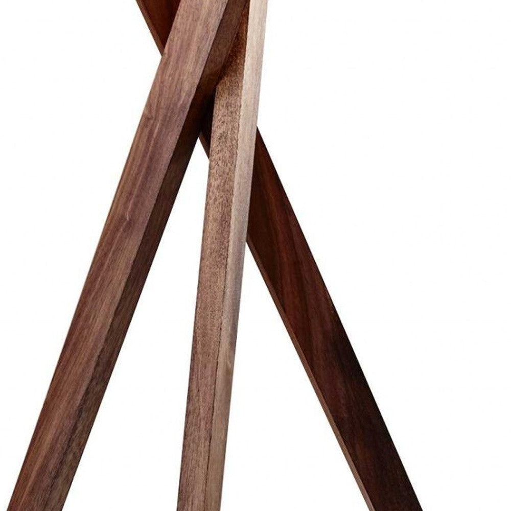 Tripod Leg Walnut Wood Table Lamp