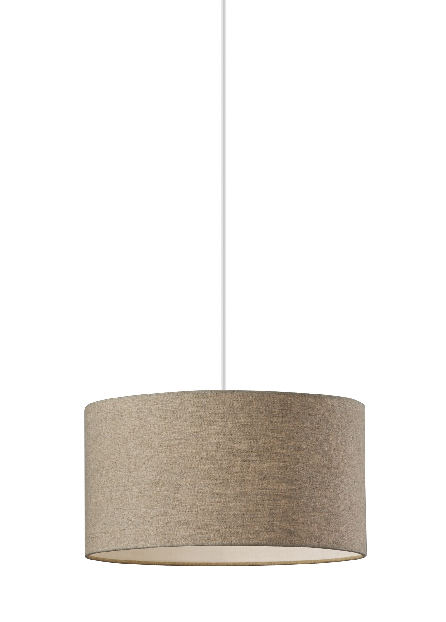 White Fabric Sleek Drum Pendant Lamp