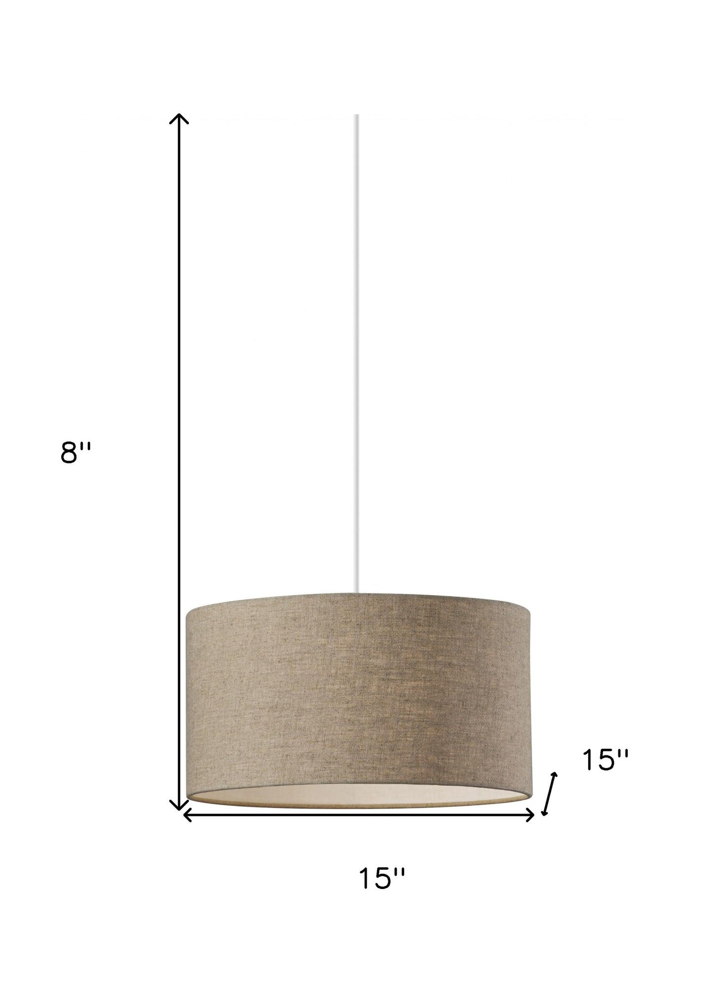 White Fabric Sleek Drum Pendant Lamp