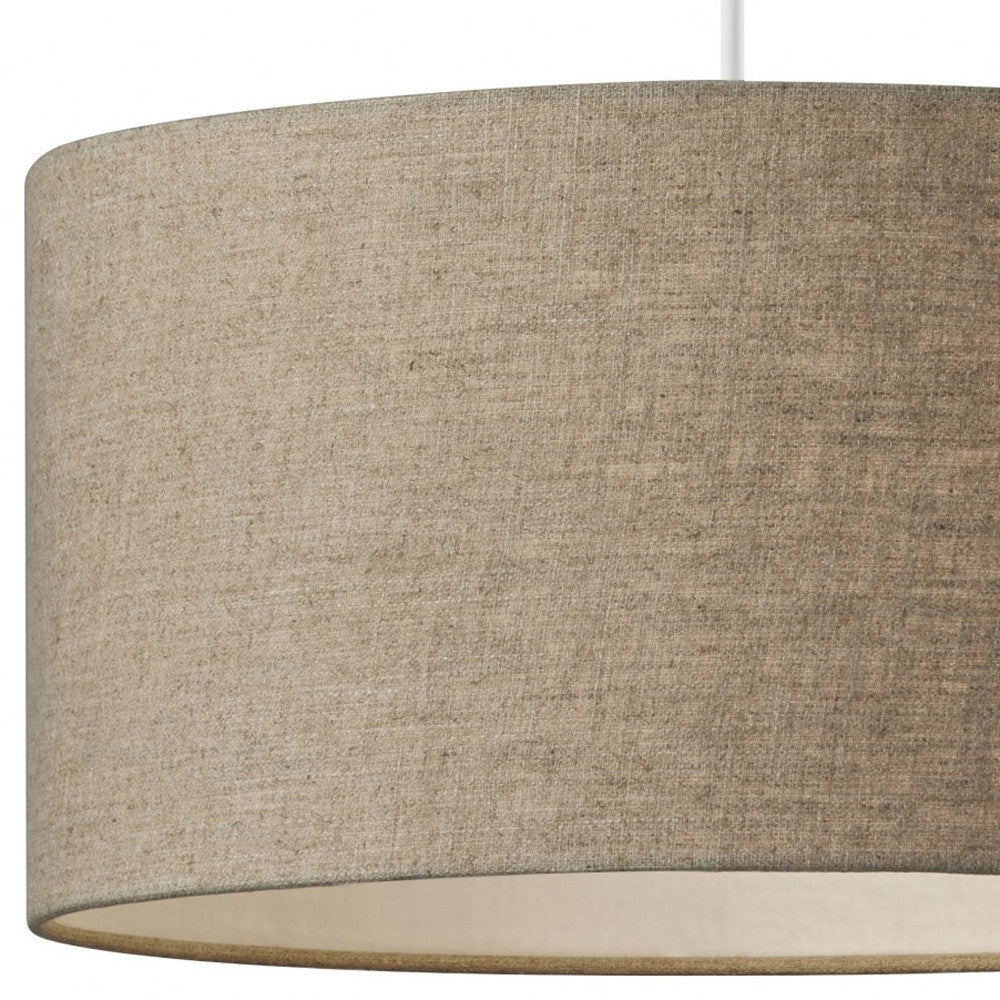 White Fabric Sleek Drum Pendant Lamp