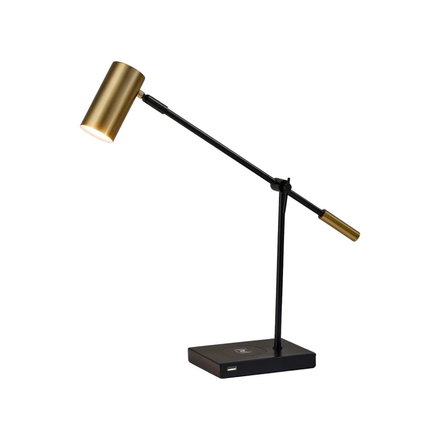 Tech Savvy Black Metal Led Charging Desk Lamp