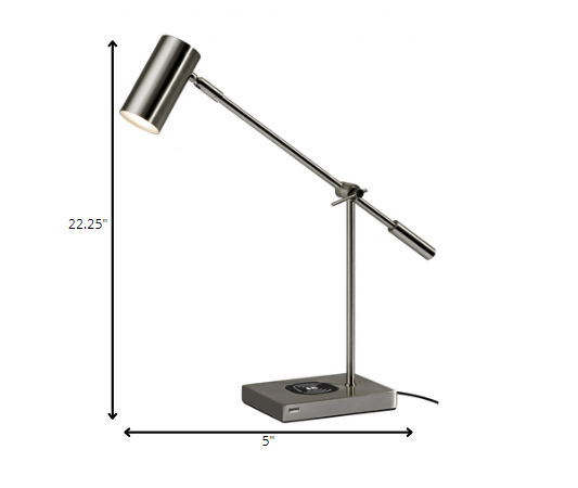 Tech Savvy Black Metal Led Charging Desk Lamp