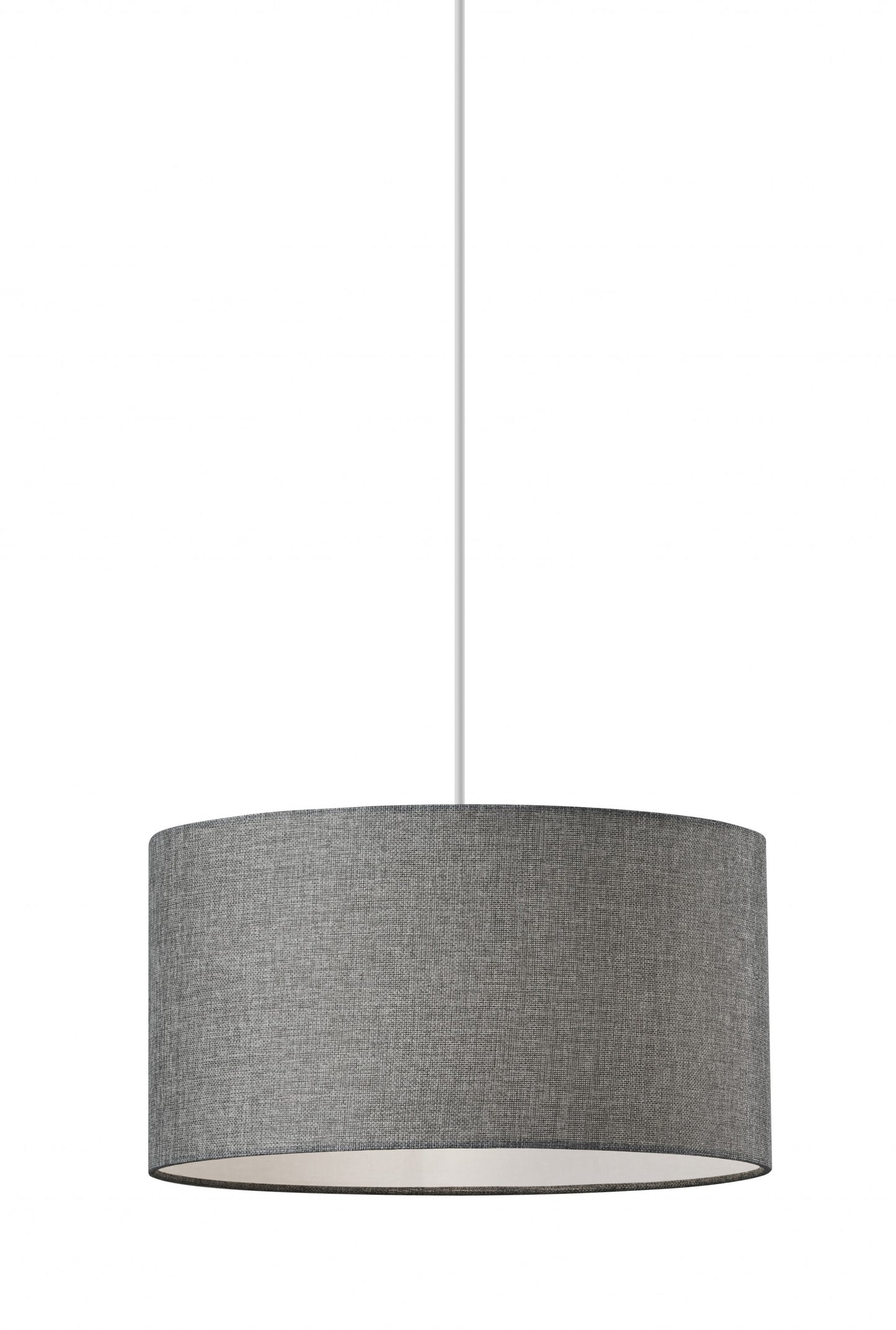 White Fabric Sleek Drum Pendant Lamp