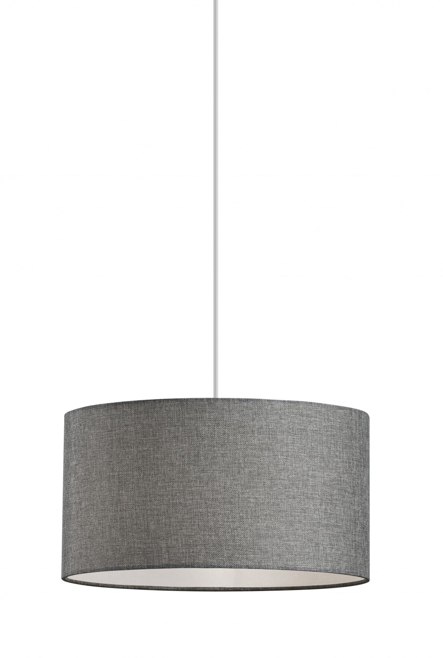 White Fabric Sleek Drum Pendant Lamp