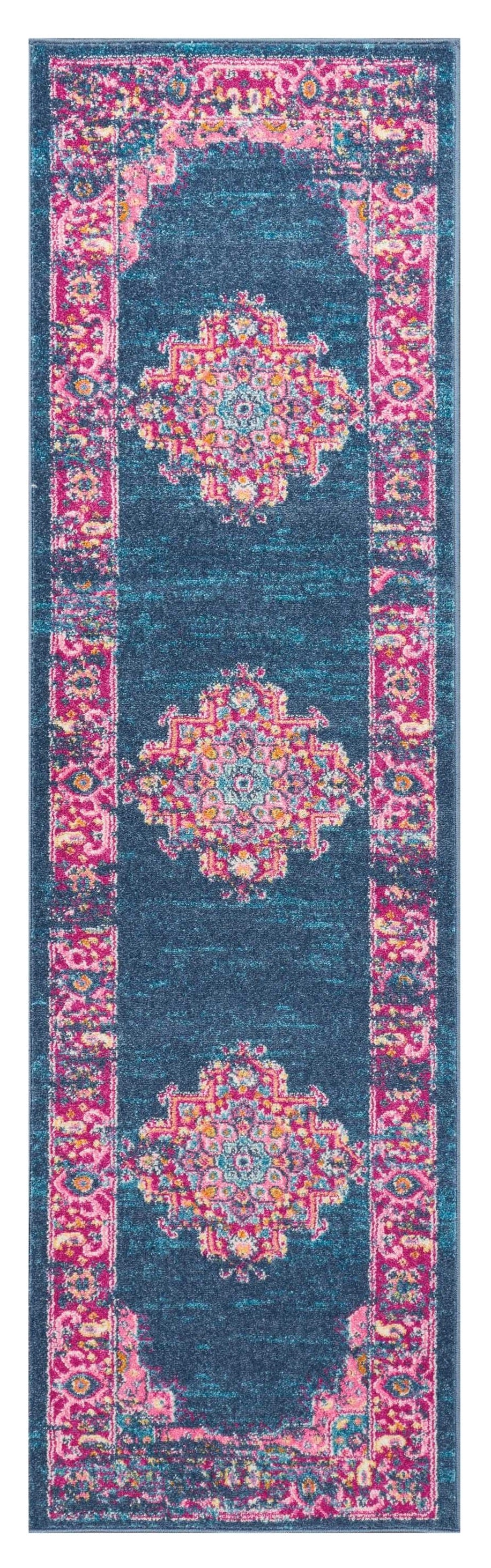 10' Blue Dhurrie Runner Rug