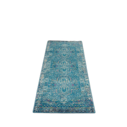 10' Blue Southwestern Power Loom Runner Rug