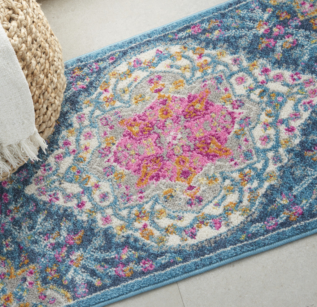 10' Blue Dhurrie Runner Rug