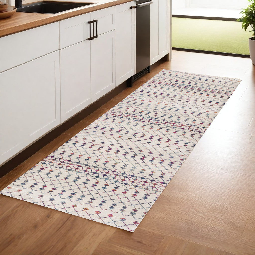 10' Cream Ikat Area Rug