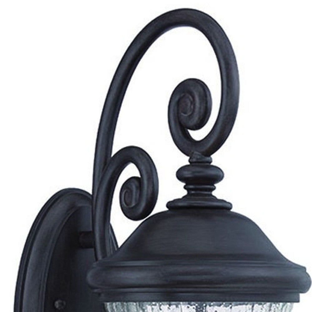 Three Light Matte Black Urn Shaped Wall Light