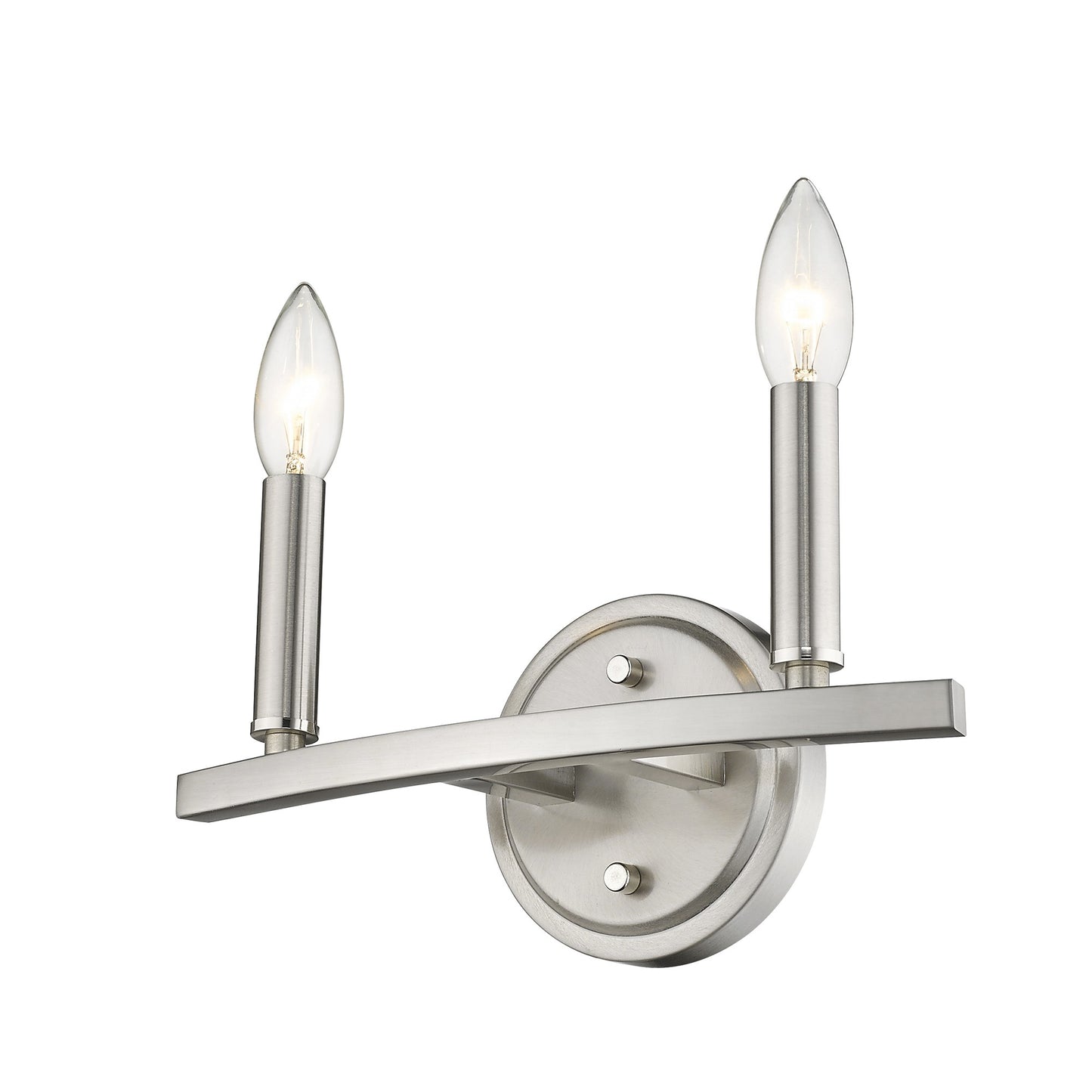 Two Light Silver Wall Sconce