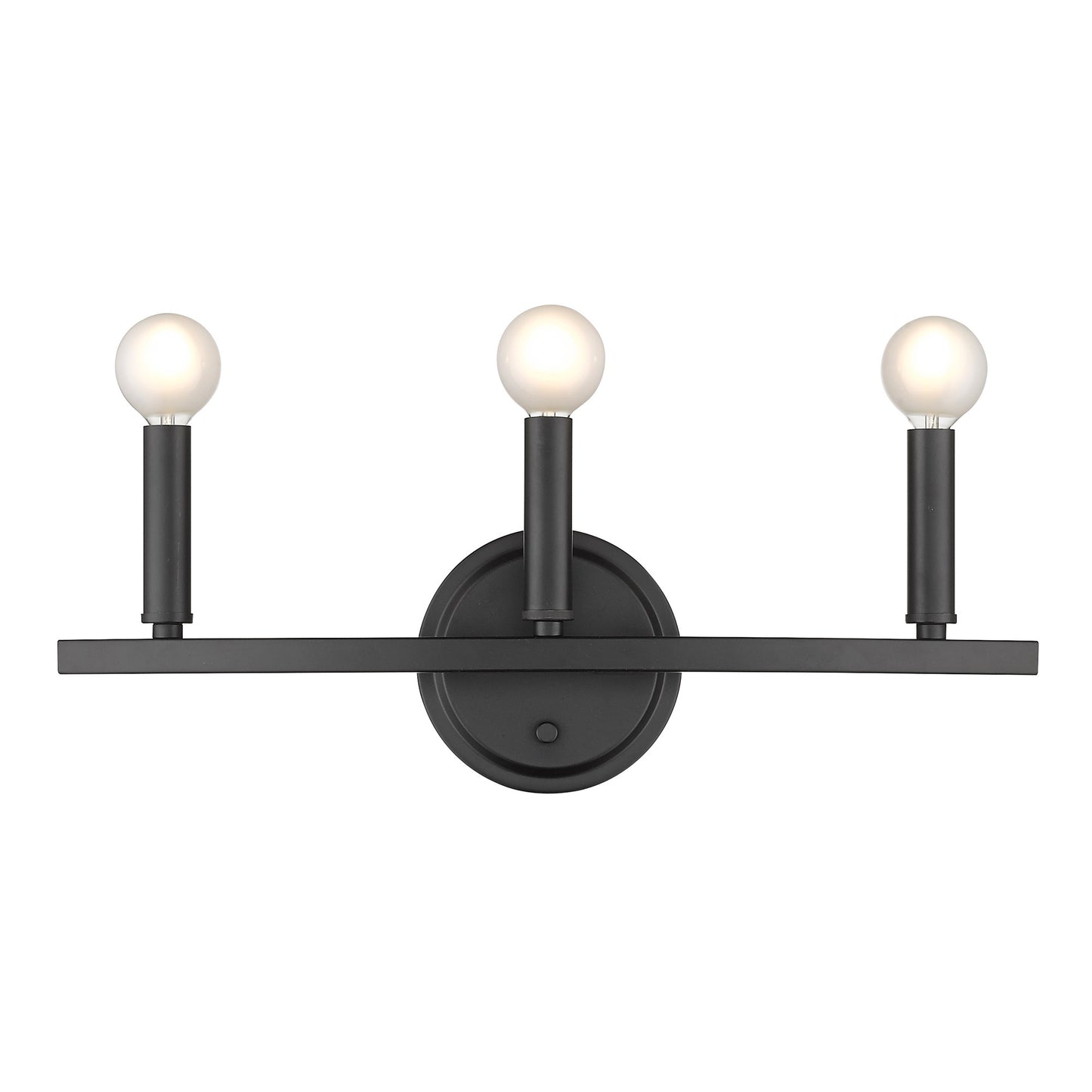 Three Light Matte Black Wall Sconce