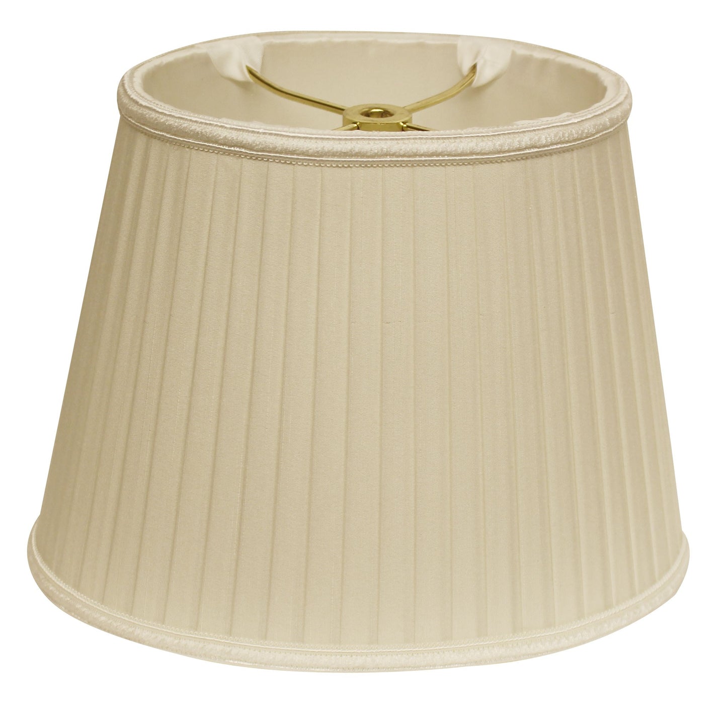 10" Ivory Oval Side Pleat Shantung Lampshade