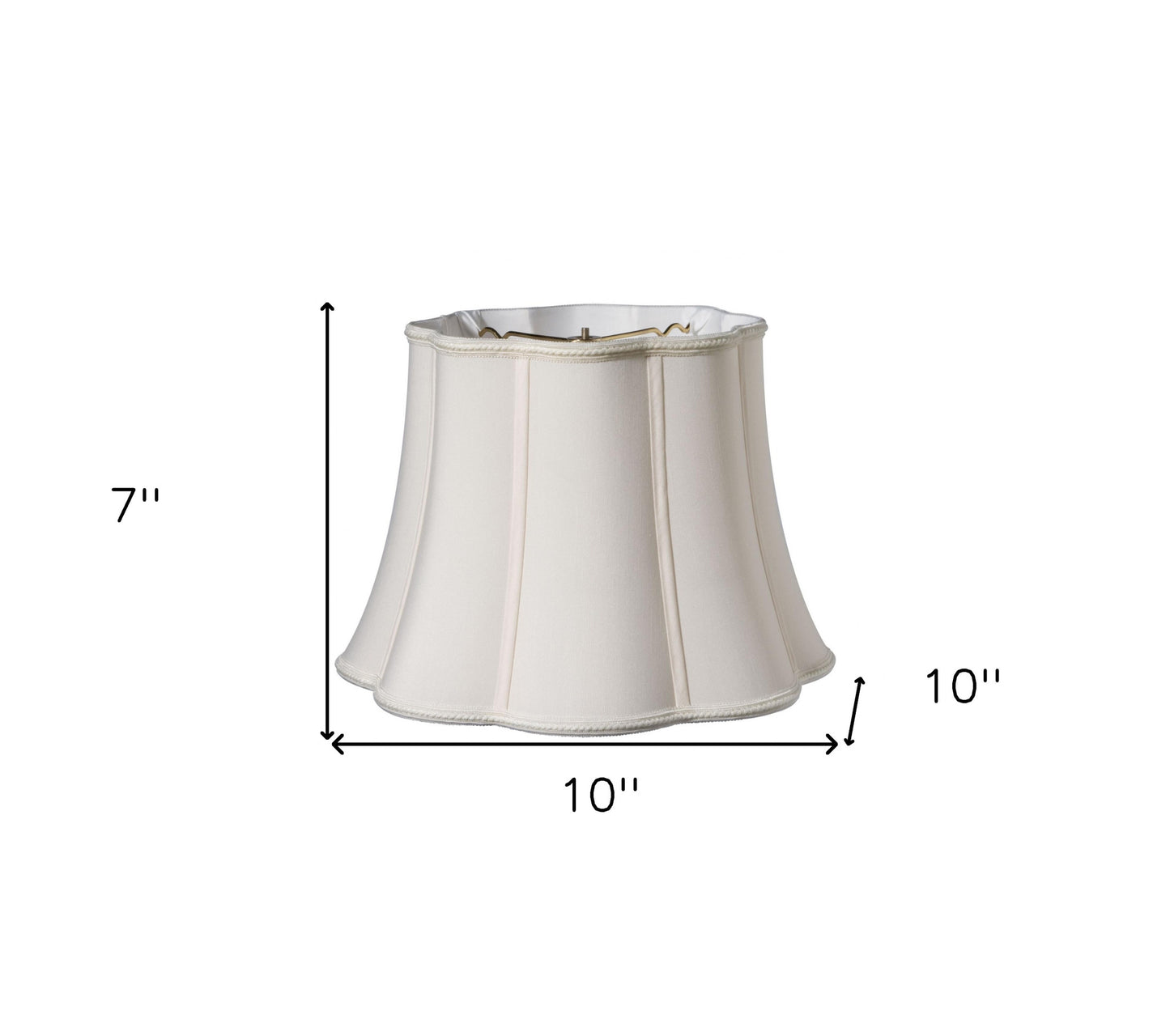 10" Cream Melon Scallop Shantung Lampshade