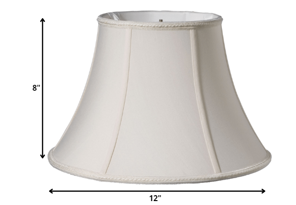 12" Cream Slanted Oval  Shantung Lampshade