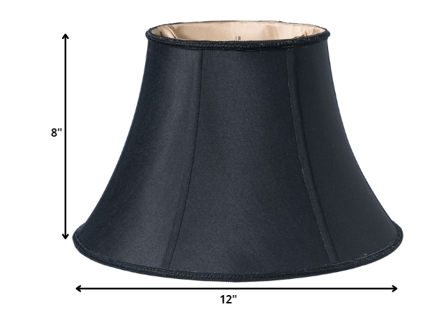 12" Black with Bronze Lining Slanted Oval Shantung Lampshade