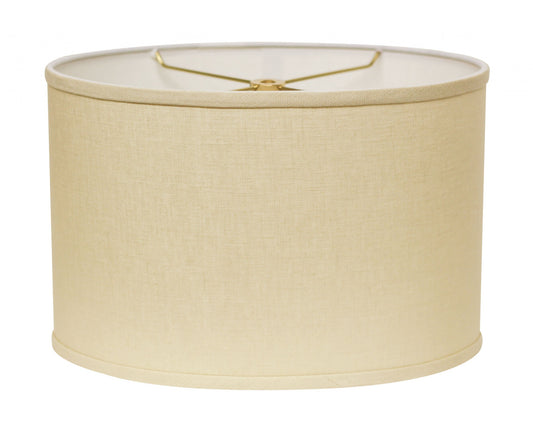 12" White Throwback Oval Linen Lampshade