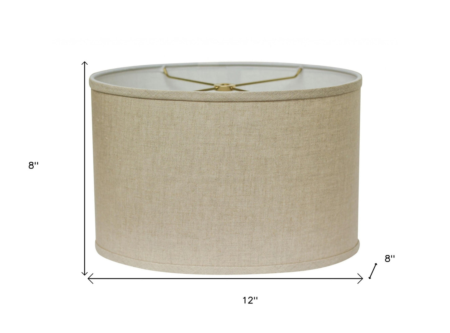 12" Dark Wheat Throwback Oval Linen Lampshade