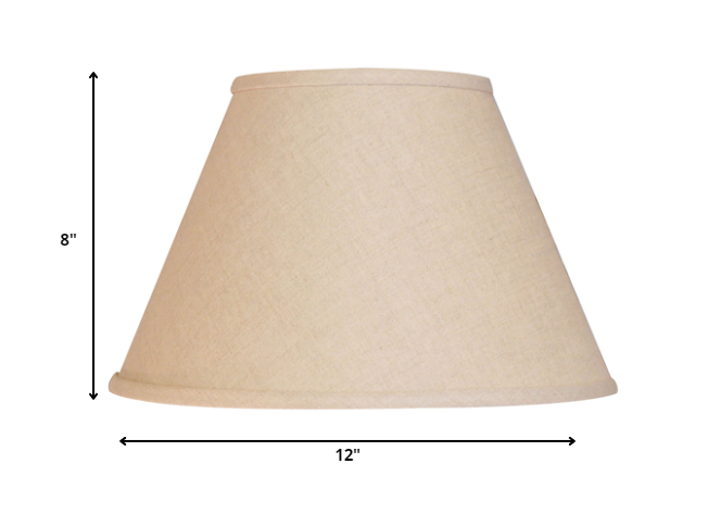 12" Dark Wheat Premium Empire Slanted Linen Lampshade