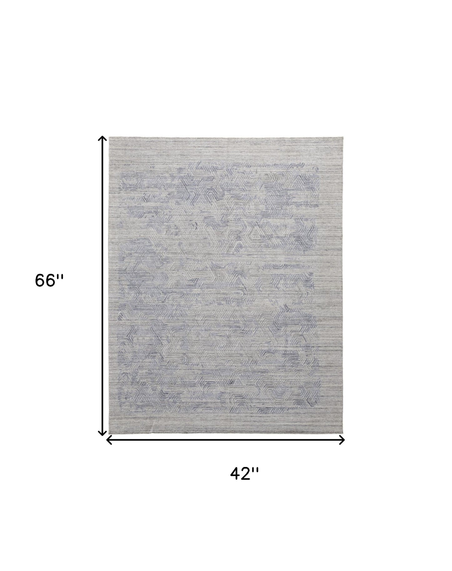 10' Gray And Blue Abstract Hand Woven Runner Rug