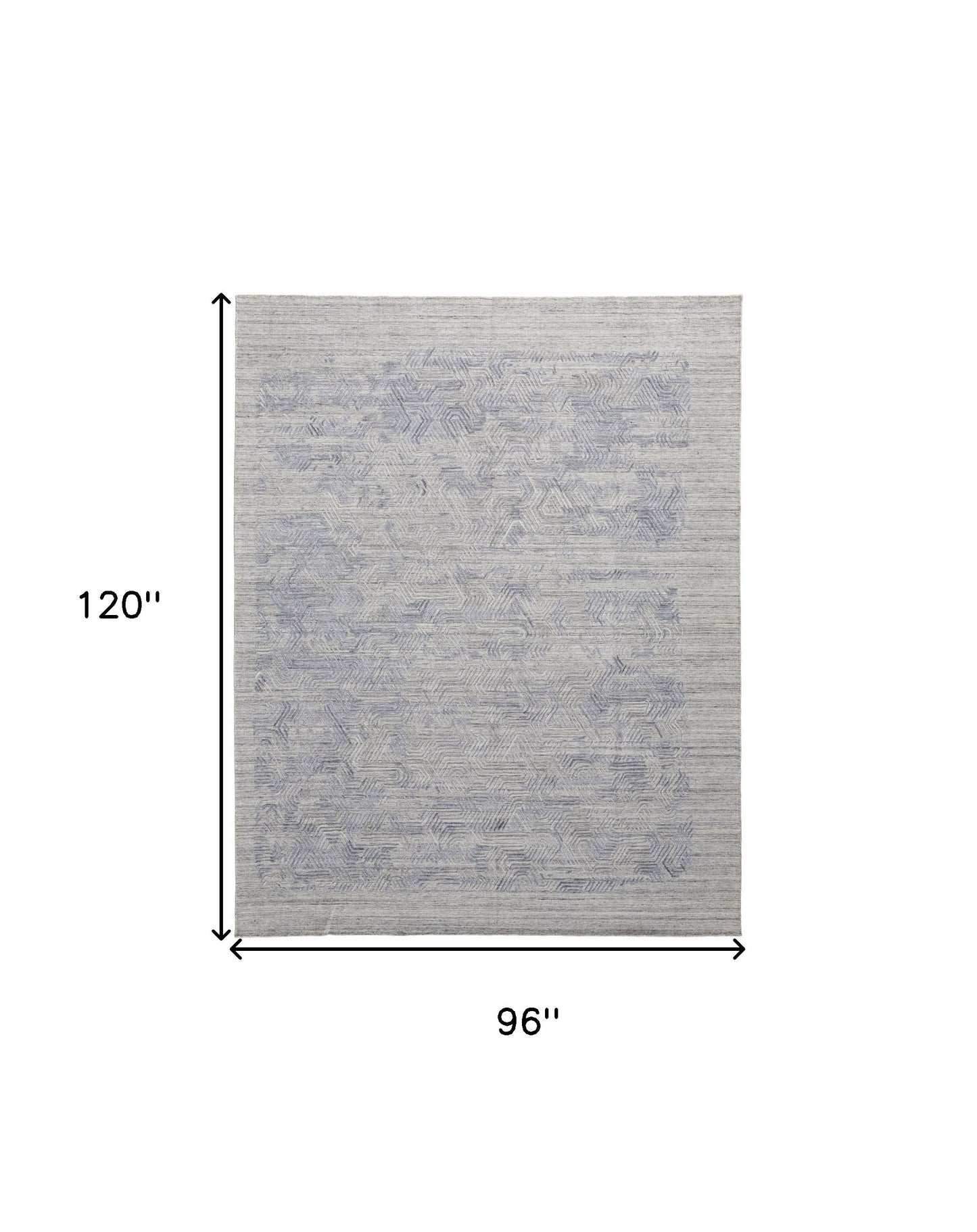 10' Gray And Blue Abstract Hand Woven Runner Rug